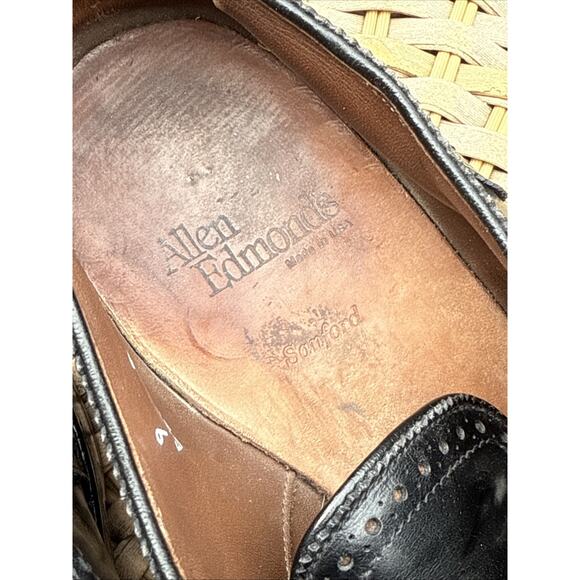 Allen Edmonds Men’s Sanford Dress Shoes Size 9 Leather Made In USA Black - Picture 6 of 15